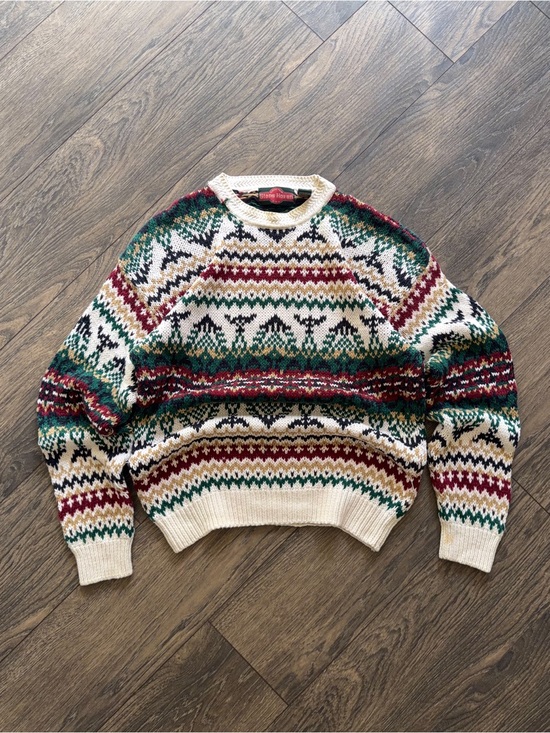 Other - Men’s XL Fair Isle Sweater Multicolor Chunky Knit Oversized Vintage 90s